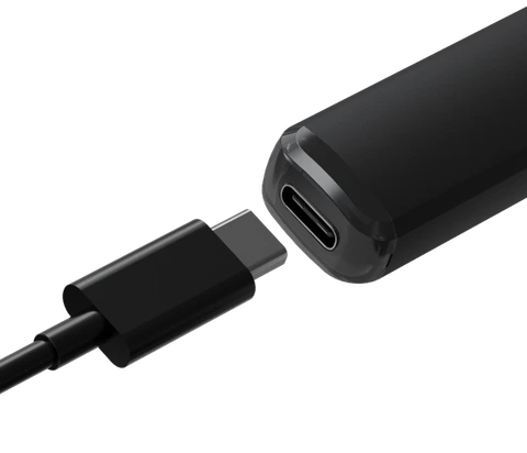USB-C rechargeable. Power to the last drop.